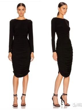 Revolve x Norma Kamali shirred waist dress
